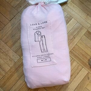 Medium Love & Lore Pink Piped Pajama Set